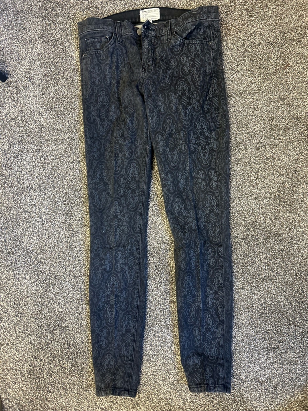 Current/Elliott Black Paisley-Print Skinny Jeans - Picture 5 of 8